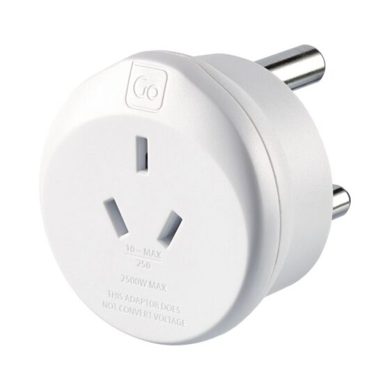 Design Go Travel Adaptor Aus.china Sa 563 White Front3qrtr