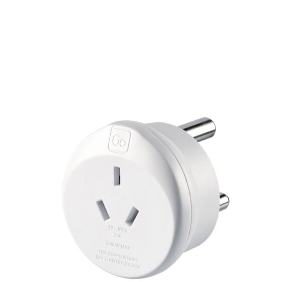 Design Go Travel Adaptor Aus.china Sa 563 White Front3qrtr Primary