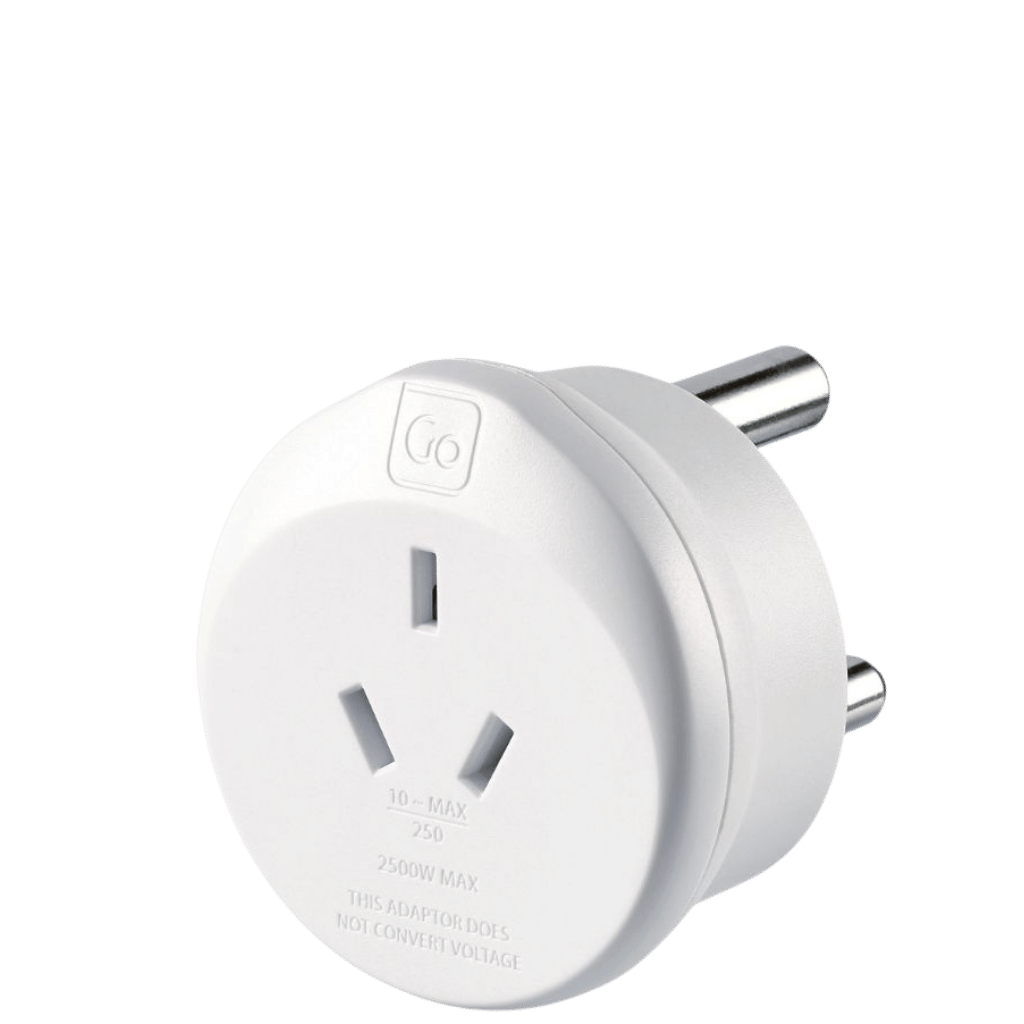DEsign Go Travel Adaptor AUS CHINA SA 563 white front3qrtr transp