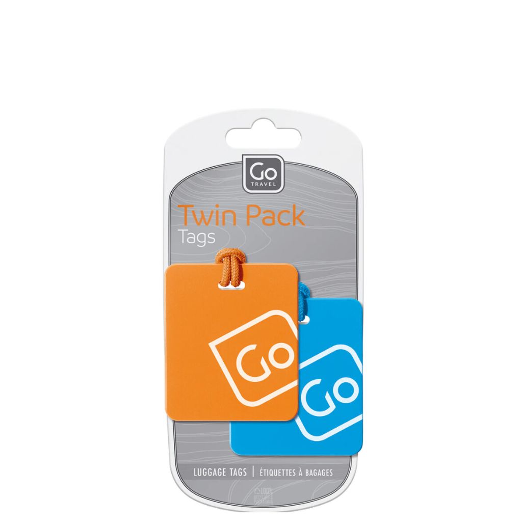 DEsign Go Twin Pack luggage Tags Orange Blue ST152 101 package primary jpg