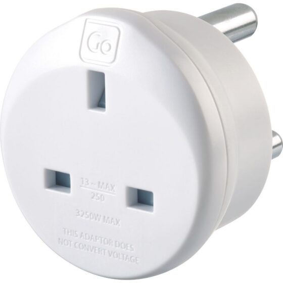 Design Go Uk Sa Plug Adaptor White Front3qrtr