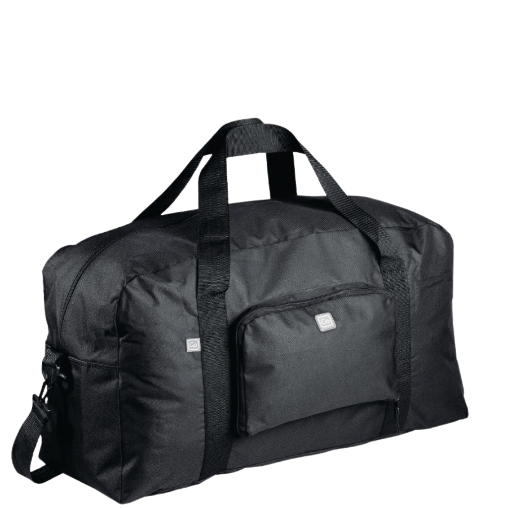 Design Go 852 Black XL Pack Away duffle Bag front3qrtr primary transparent