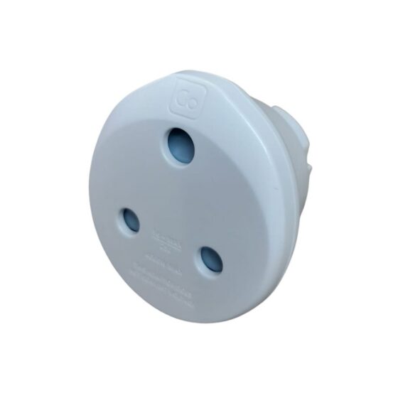 Design Go SA EU plug adaptor 585 White front3qrtr jpg