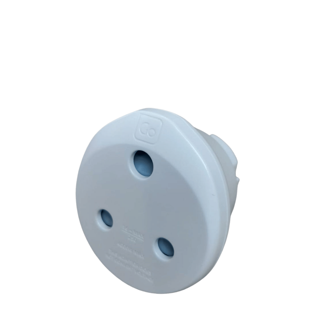 Design Go SA EU plug adaptor 585 White front3qrtr primary
