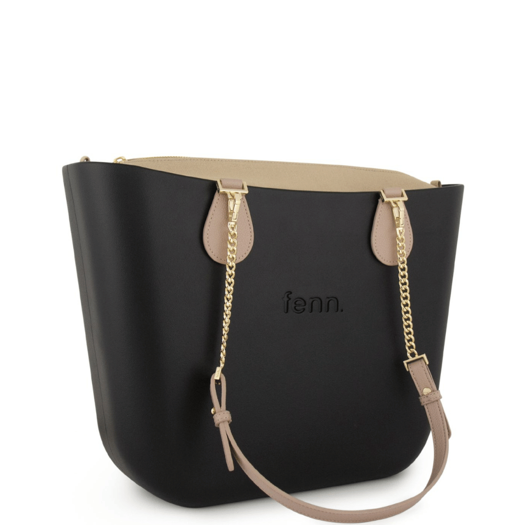 Fenn Original 1448 Black Gold chain plain stone canvas front3qrtr png