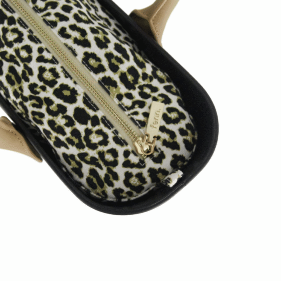 Fenn Original 196 Black round light tan handles leopard print top png