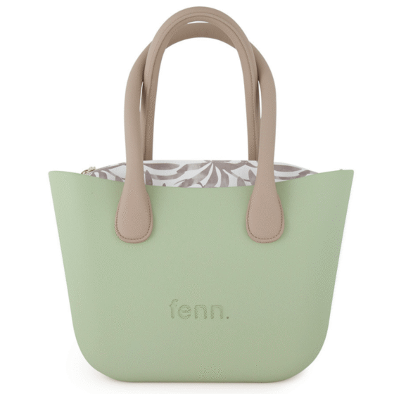 Fenn Petite 9375 pastel green round beige handles printed inner front png