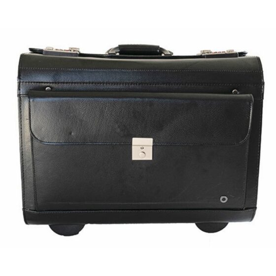 Gino De Vinci Leather Pilot Case LP8101 Black front jpg