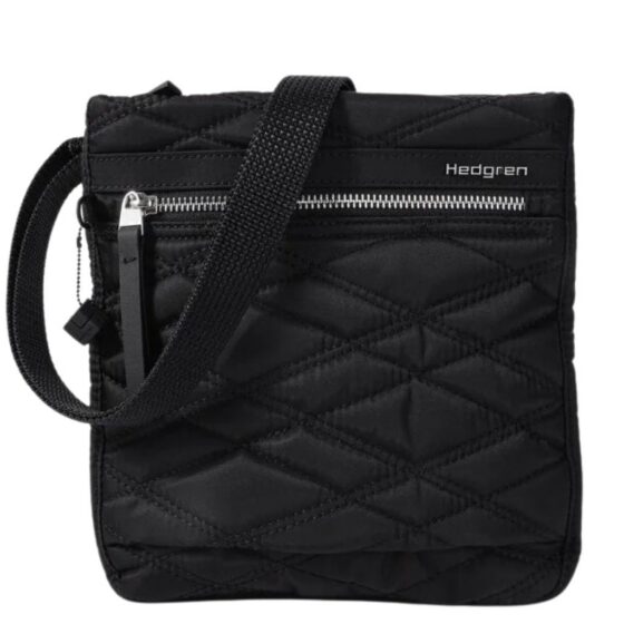 Hedgren Inner City Leonce Quilted crossbody 112Q black front jpg