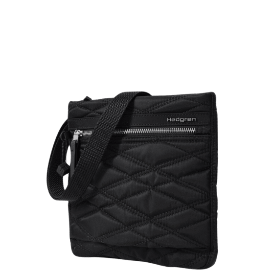 Hedgren Inner City Leonce Quilted crossbody 112Q black front3qrtr png