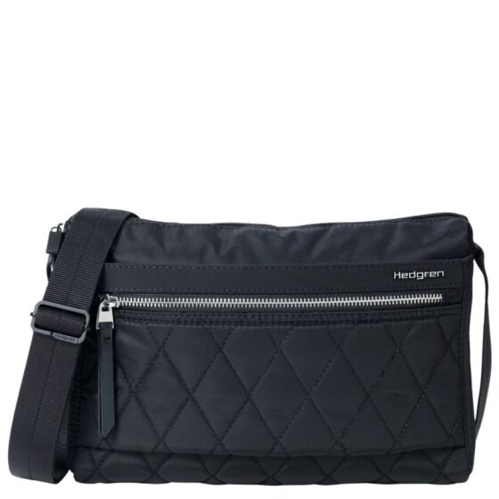 Hedgren Inner City Medium Eye Quilted Black Shoulder Bag Hic176m Front