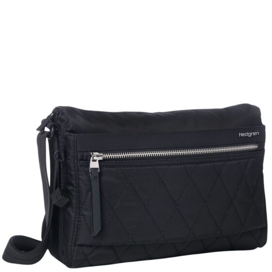 Hedgren Inner City Medium Eye Quilted Black Shoulder Bag Hic176m Front3qrtr