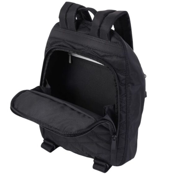 Hedgren Inner City iiLQ Vogue Large Quilted Backpack black rear open jpg