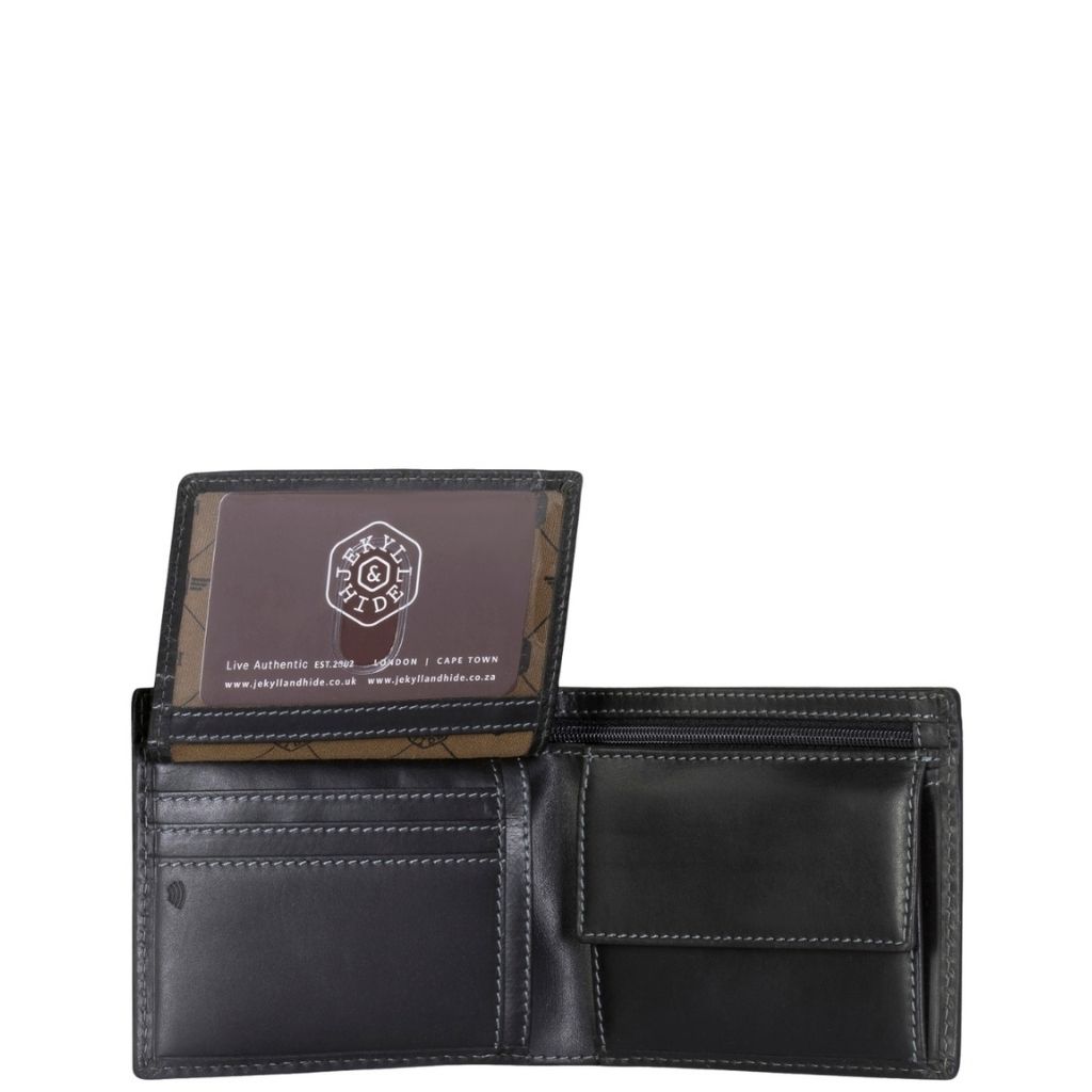 Jekyll Hide 1951 Texas Leather wallet with coin Black Open main primary jpg