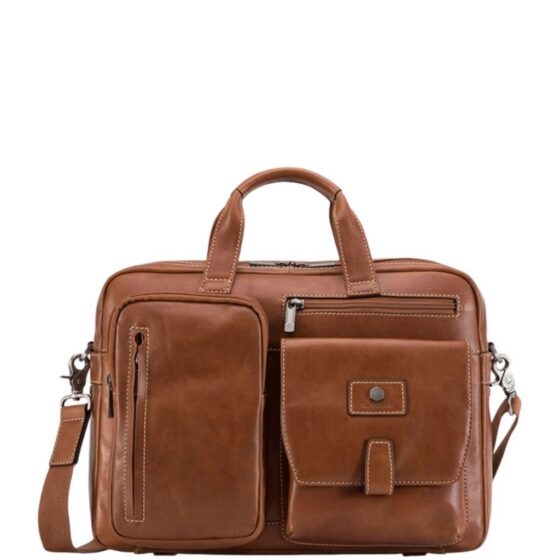 Jekyll Hide 3661 Montana Colt Clay Tan Leather Laptop Business briefcase front primary jpg