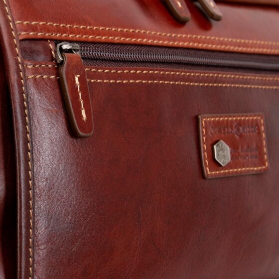 Jekyll Hide 3830 Oxford Leather Tobacco Brown Business Spinner zip jpg