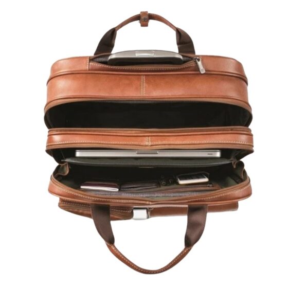 Jekyll Hide 4339 Montana Colt Clay Tan Leather Laptop Trolley Open 2 jpg