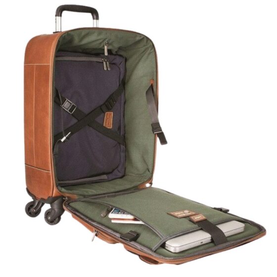 Jekyll Hide Montana Colt Clay Tan Business Spinner Carry on 3800 Open jpg