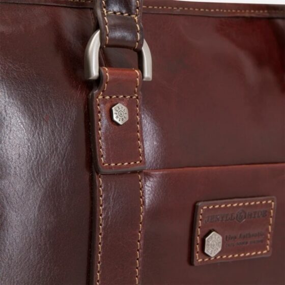 Jekyll Hide Oxford 3807 Leather Laptop Bag Brown buckle jpg