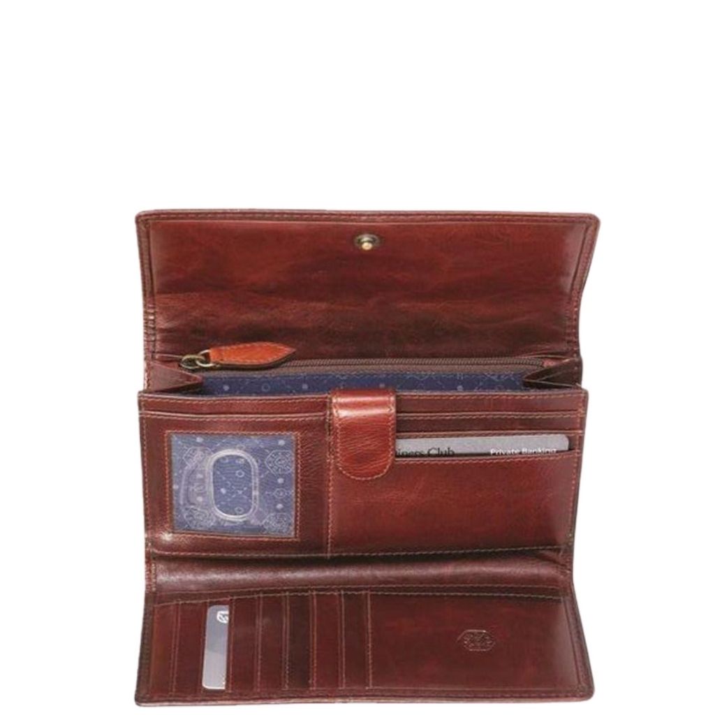 Jekyll Hide Oxford Leather Purse 6114 Brown Open primary jpg