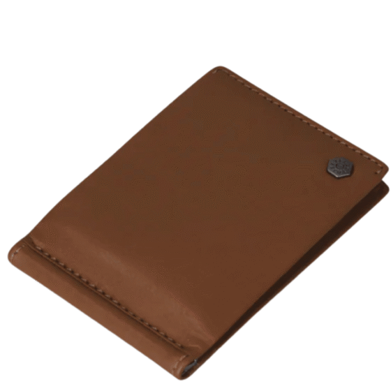 Jekyll and Hide 2792 Leather Money Clip Norwegian tan flat png