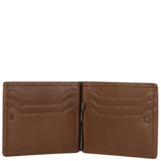 Jekyll and Hide 2792 Leather Money Clip Norwegian tan interior png