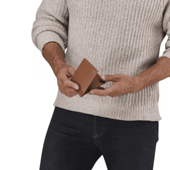 Jekyll and Hide 2792 Leather Money Clip Norwegian tan lifestyle1 png