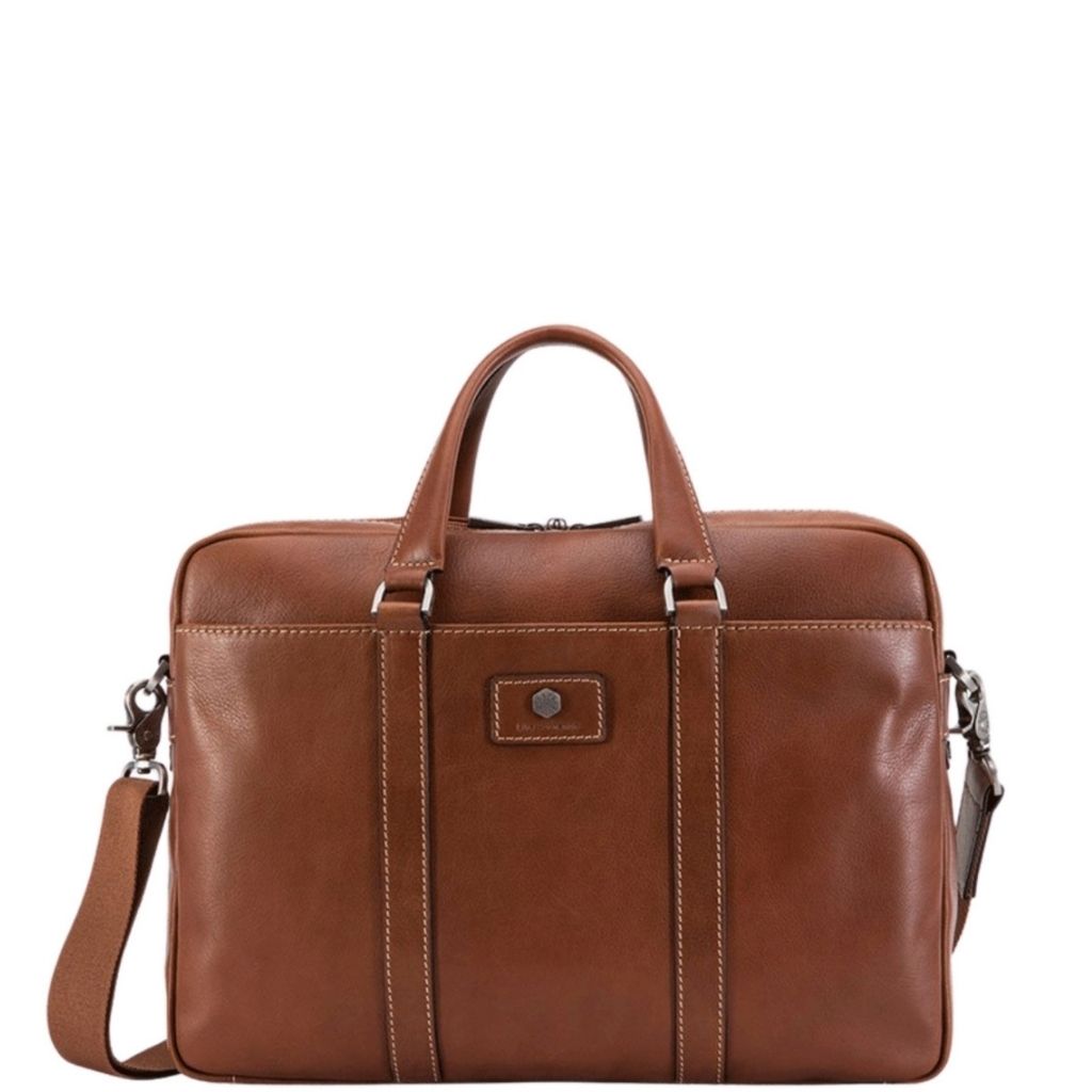 Jekyll and Hide 3664 montana Colt Clay tan Slimline Leather business briefcase front primary jpg