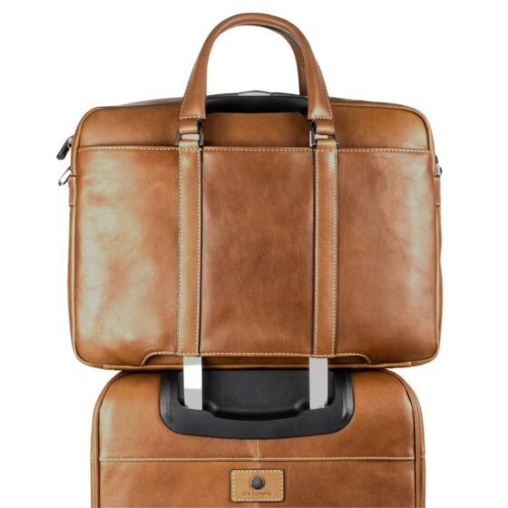 Jekyll and Hide 3664 montana Colt Clay tan Slimline Leather business briefcase on carry on jpg