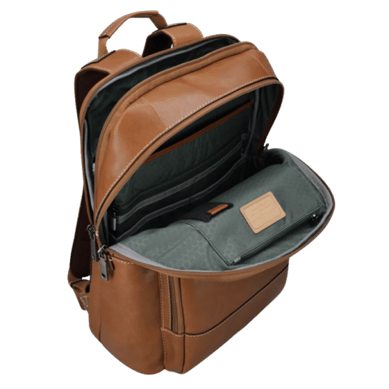 Jekyll and Hide 3669 Montanna leather 15 inch backpack tan interior1 png