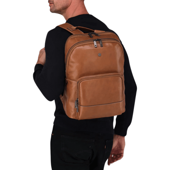 Jekyll and Hide 3669 Montanna leather 15 inch backpack tan lifestyle png