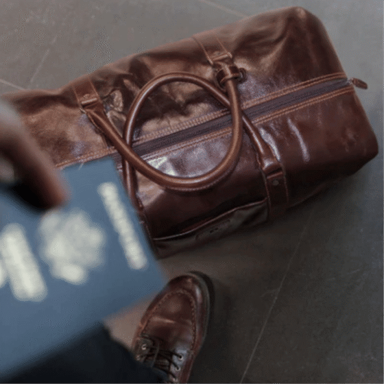 Jekyll and Hide 3690 Oxford Leather trolley duffle mocha brown lifestyle3 png