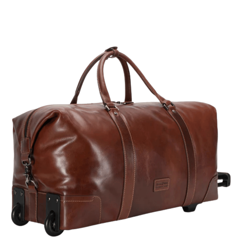 Jekyll and Hide 3690 Oxford Leather trolley duffle mocha brown rear3qrtr png