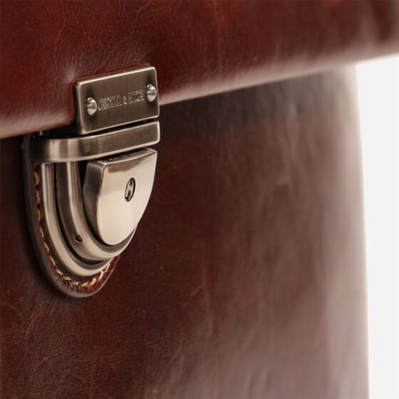 Jekyll and Hide 3809 Oxford leather large laptop business bag brown lock jpg