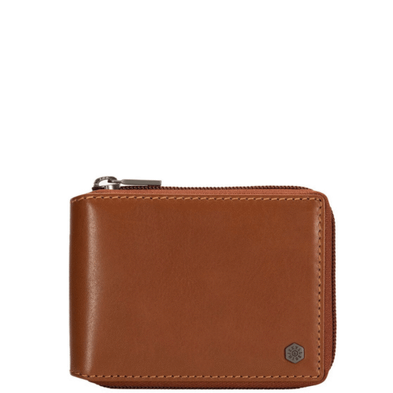 Jekyll and Hide 4295 Norwegian Zip around wallet tan front png