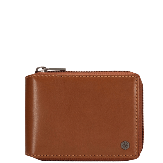 Jekyll and Hide 4295 Norwegian Zip around wallet tan front primary