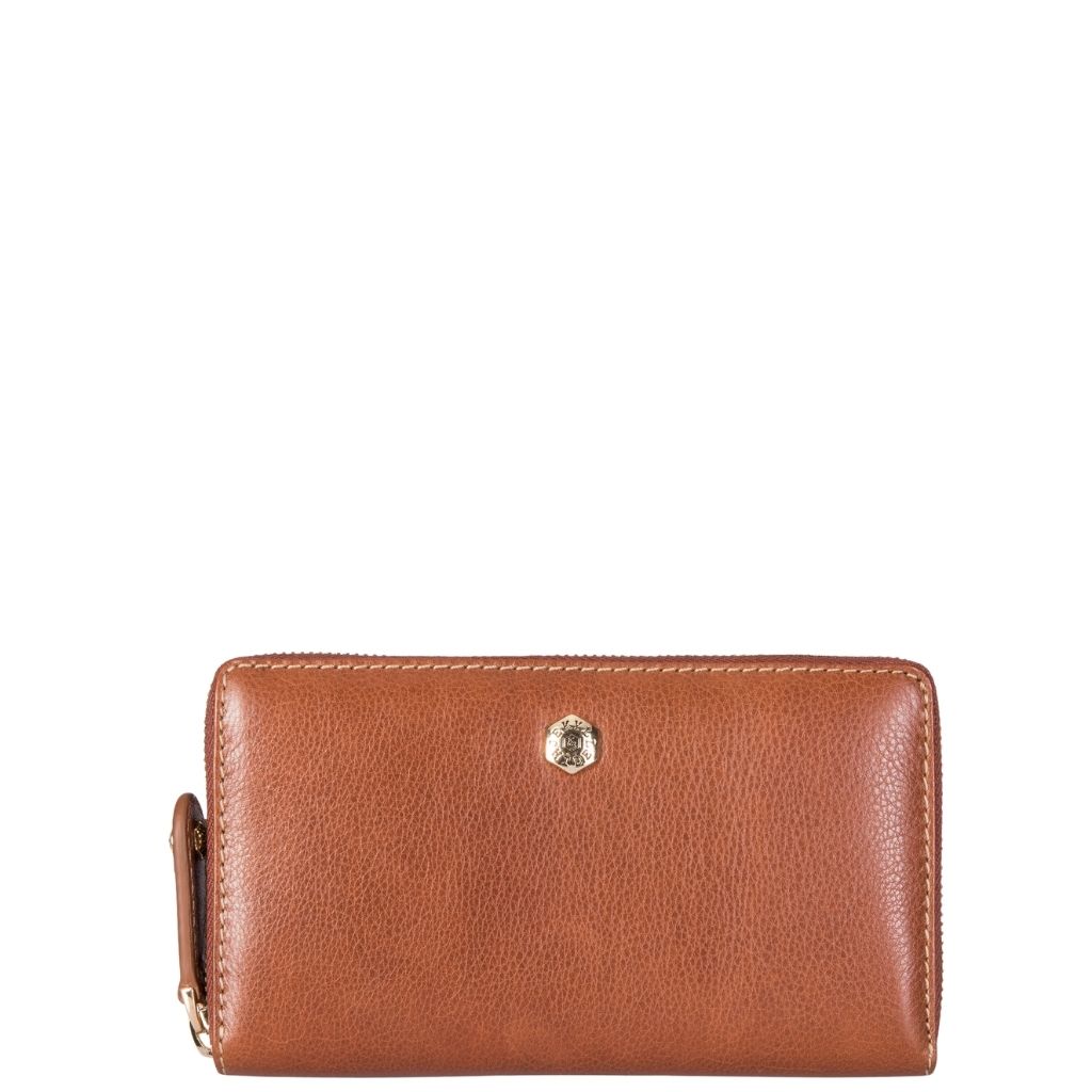 Jekyll and Hide 4316 Zulu zip around leather purse tan front primary jpg