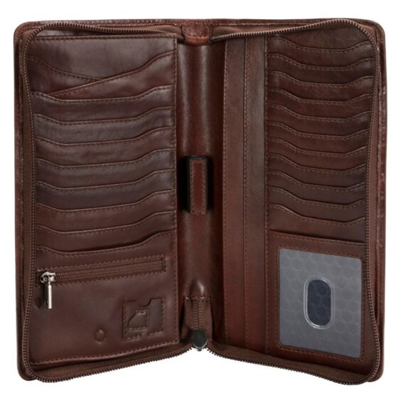 Jekyll and Hide 6392 Oxford Travel Wallet Moccha Brown interior2 jpg