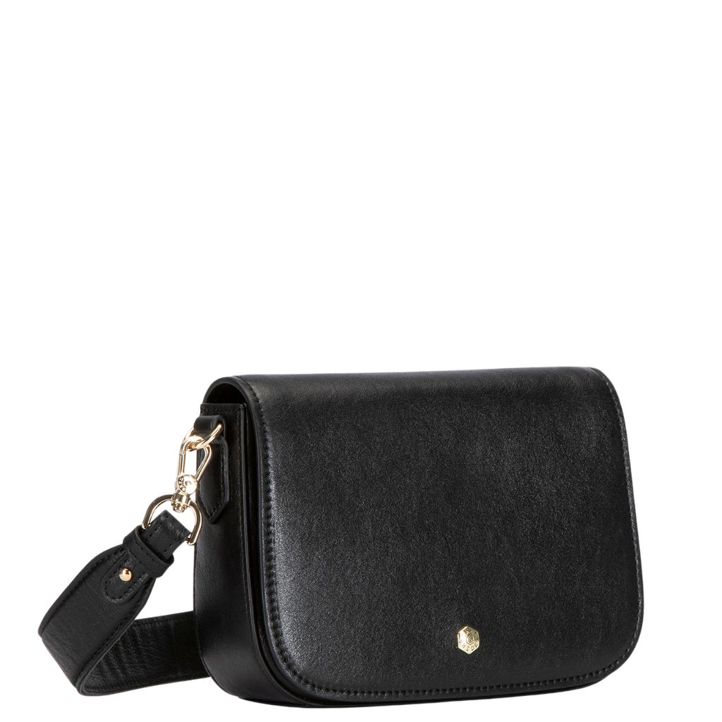 Jekyll And Hide 6423 Paris Leather Saddle Handbag Black Front3qrtr Primary