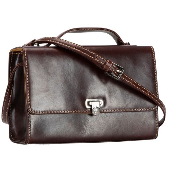 Jekyll And Hide 6442 Oxford Leather Crossbody Brown Front3qrtr