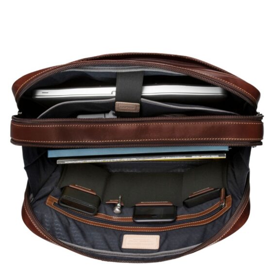 Jekyll and Hide Moccha 17 Laptop Briefcase 3675 brown interior jpg