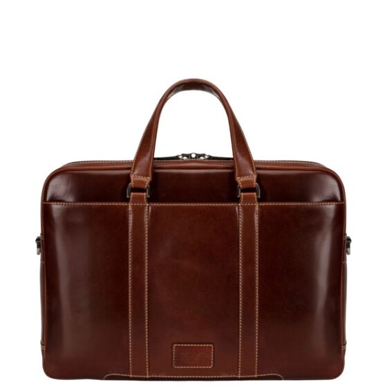 Jekyll and Hide Moccha 17 Laptop Briefcase 3675 brown rear jpg