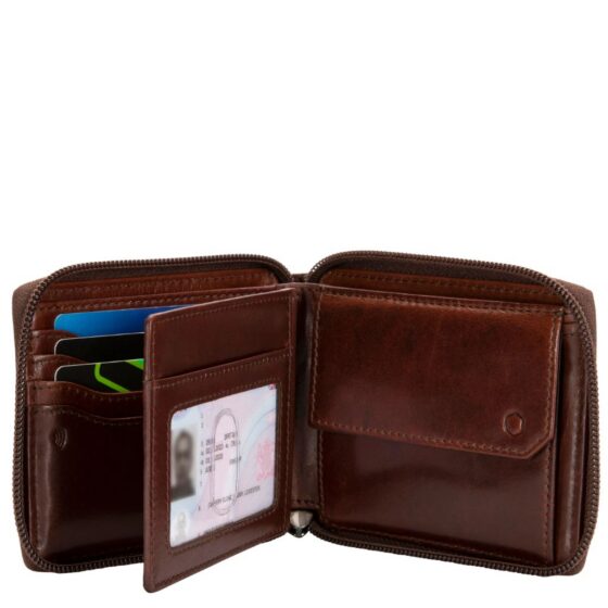Jekyll and Hide Moccha Leather Zip Around Wallet - Luggage Warehouse