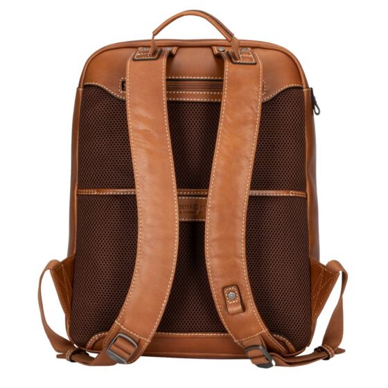 Jekyll And Hide Montana 7005 Leather Single Zip Backpack Clay Tan Rear