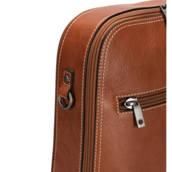 Jekyll and Hide Montana Leather dbl compartment backpack colt brown edge png