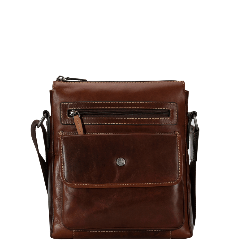 Jekyll and Hide Oxford 3682OX Tobacco Crossbody leather slingbag front png