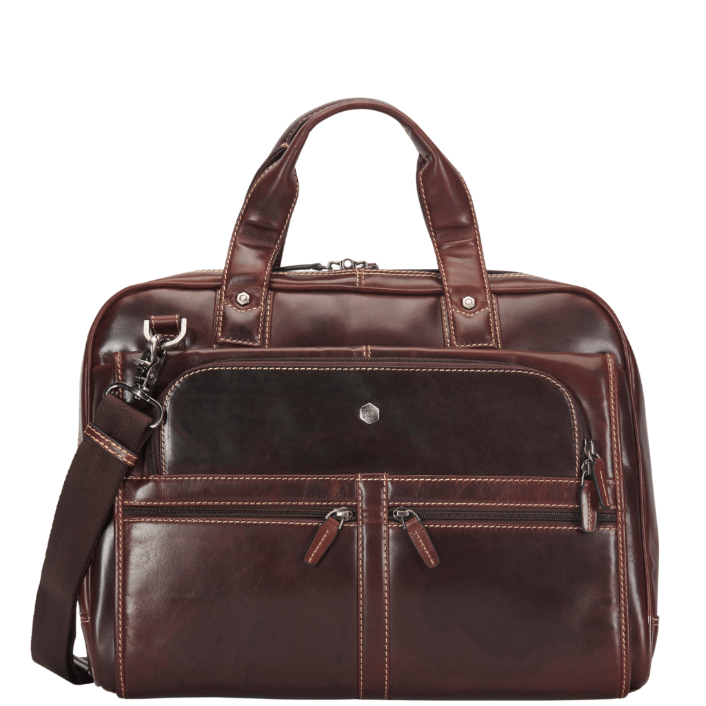 Jekyll and Hide Oxford 3707 leather briefcase two tone brown front png