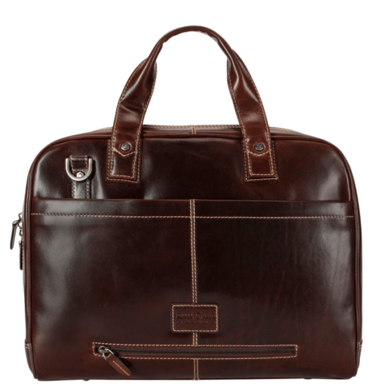 Jekyll and Hide Oxford 3707 leather briefcase two tone brown rear png