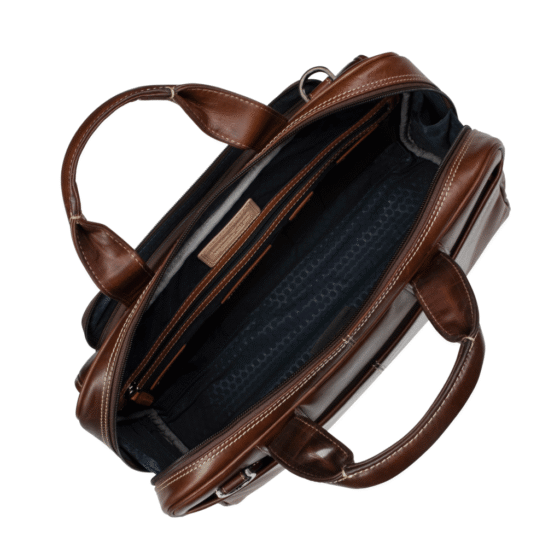 Jekyll and Hide Oxford 3707 leather briefcase two tone brown top png