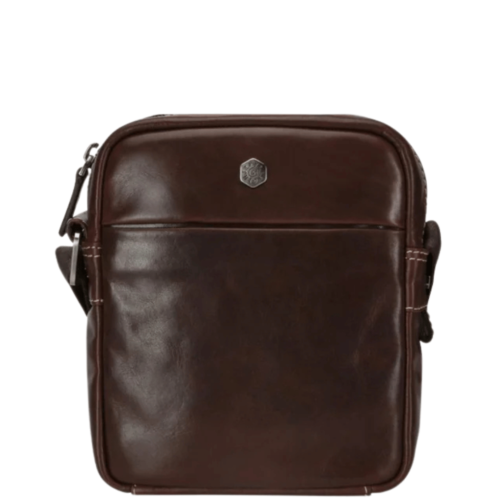 Jekyll and Hide Oxford Leather 3697 compact crossbody mocha brown front primary png